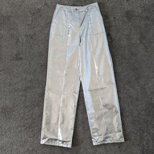 4th Reckless High-Shine Metallic Silver Trousers - US XS Mobwife